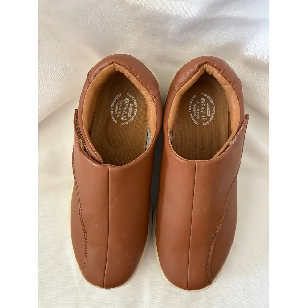 FitVille Men's Diabetic Shoes Extra Wide Size 8 Brown